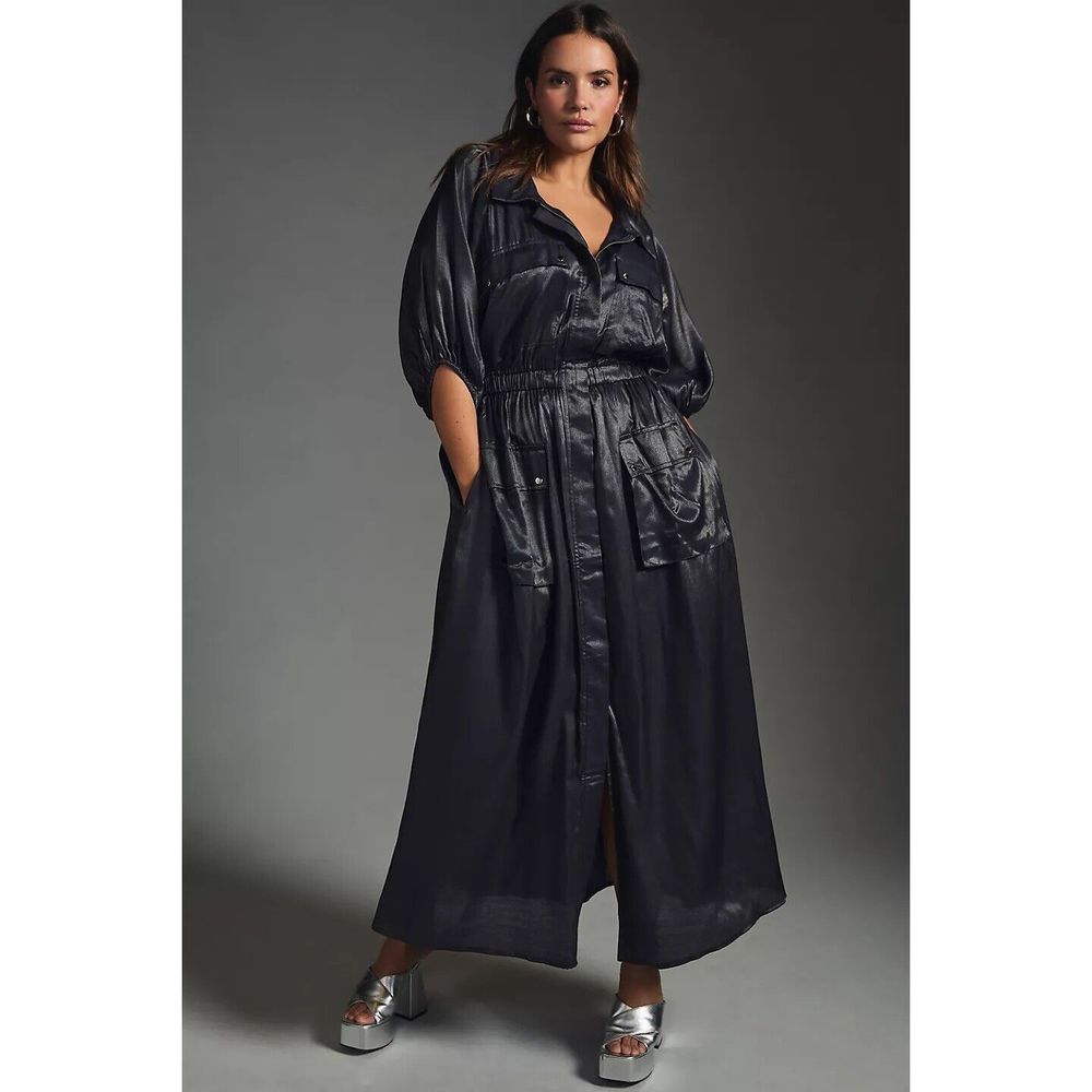 Anthropolgie x Samant Chauhan Utility Shirt Dress Size 1XL - Picture 7 of 15